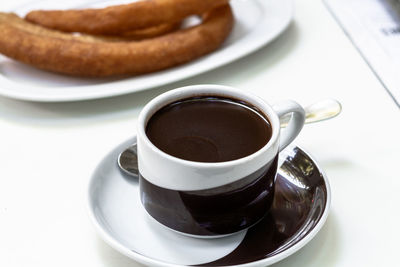 Close-up of coffee on table