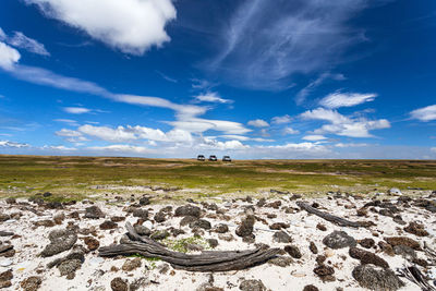 Scenic view of land against sky