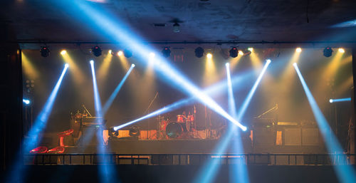 Illuminated lights at music concert