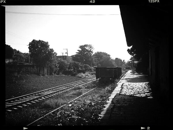 railroad track, transportation, transfer print, rail transportation, the way forward, tree, auto post production filter, diminishing perspective, clear sky, vanishing point, sky, railway track, built structure, public transportation, outdoors, no people, architecture, long, day, building exterior