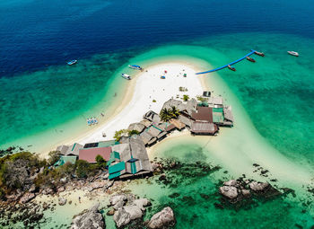 High angle view of swimming pool at beach