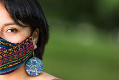 Close-up portrait of woman