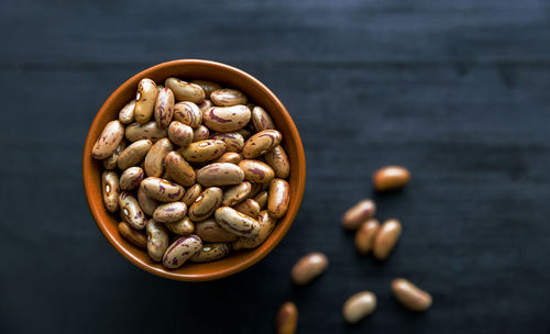 High angle view of coffee on table