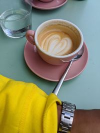 Coffee cup on table