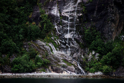 Scenic view of waterfall