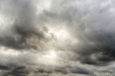 Low angle view of storm clouds in sky