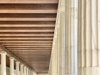 Low angle view of railing in building