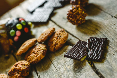 Close-up of cookies on table