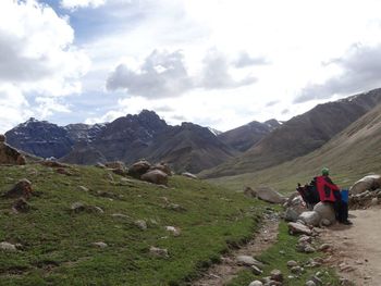 Scenic view of mountains against sky