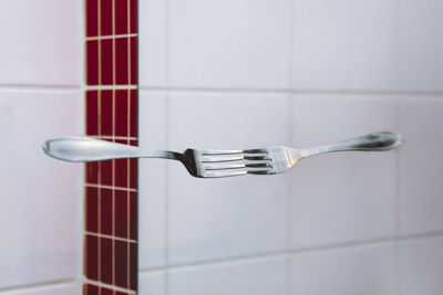 Symmetric reflection of fork on mirror