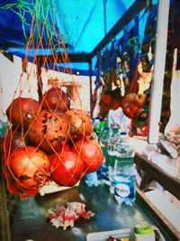 Close-up of red decoration hanging