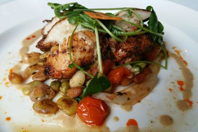 Close-up of meal served in plate