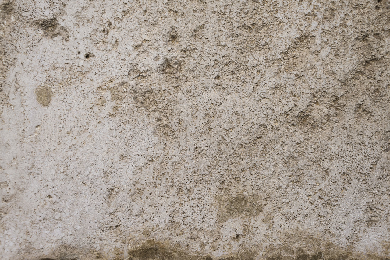 backgrounds, textured, full frame, wall - building feature, pattern, no people, built structure, rough, architecture, wall, close-up, concrete, old, weathered, floor, concrete wall, abstract, flooring, dirt, soil, sand, beige, gray, day, copy space, building exterior, damaged