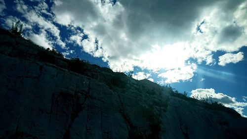 Low angle view of mountain against sky