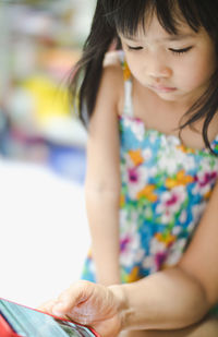 Close-up of a girl looking away