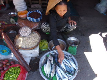 Full frame shot of market stall