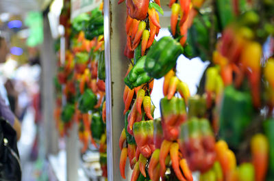 Close-up of vegetables during san gennaro in new york city.