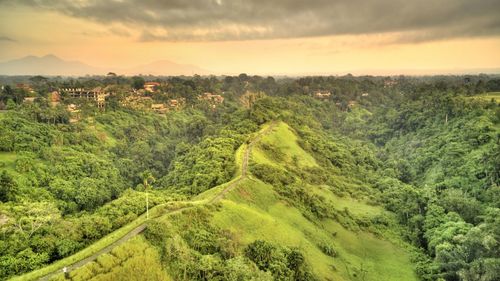 High angle view of landscape against sky