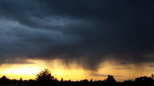 Scenic view of cloudy sky at sunset