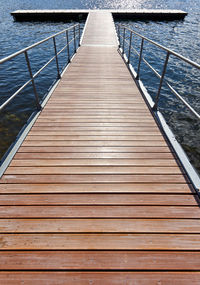 High angle view of pier over sea