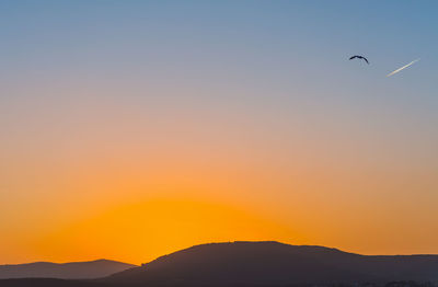 Scenic view of orange sky