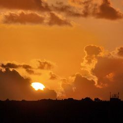 Silhouette of landscape at sunset