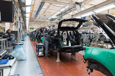 Interior of car manufacturing factory