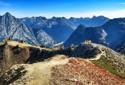 Scenic view of mountains against sky