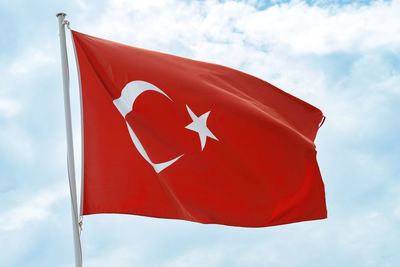 Türk bayragi. translation turkey flag in the wind