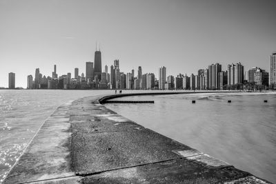 Chicago waterfront along lake michigan