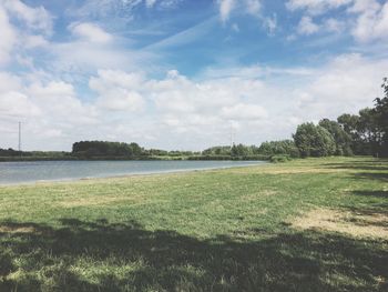 Scenic view of field against sky