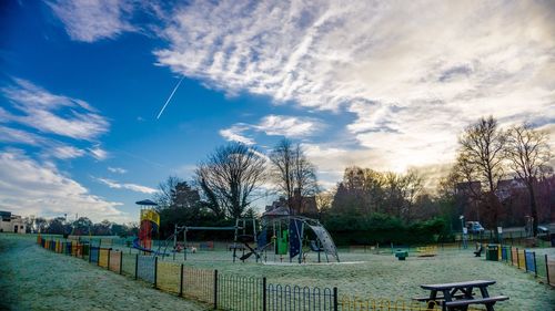 Playground against sky