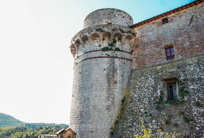 Low angle view of historical building against clear sky