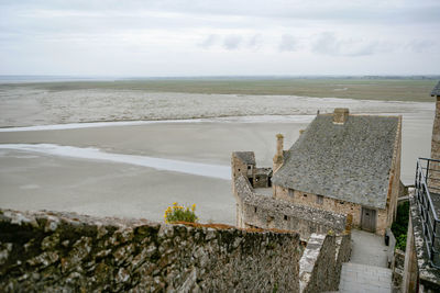 High angle view of beach against sky