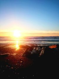 Scenic view of sea at sunset