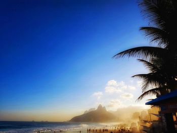 Scenic view of sea against sky at sunset