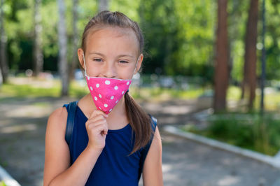 Portrait of a girl holding ice cream