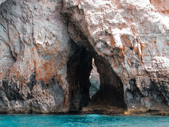 Rock formation in sea