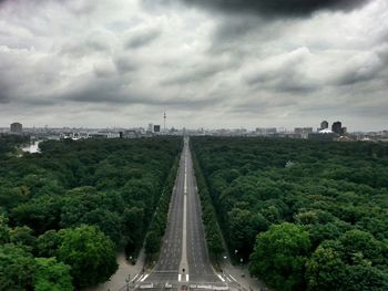 View of road against cloudy sky