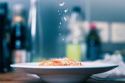 Close-up of food in bowl on table