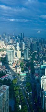 High angle view of cityscape against sky