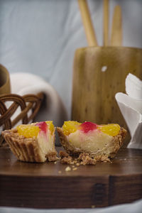 Close-up of cake on table