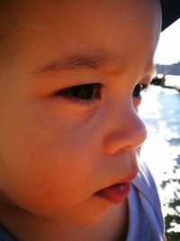 Close-up portrait of cute boy