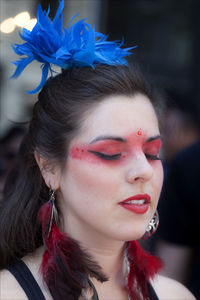 Close-up portrait of woman