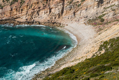 High angle view of sea shore