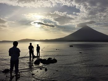 Scenic view of sea during sunset