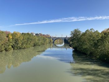 Bridge over river against sky