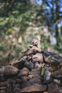 Statue on rock