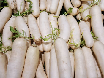 High angle view of vegetables for sale in market