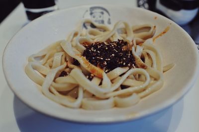 Close-up of pasta in plate